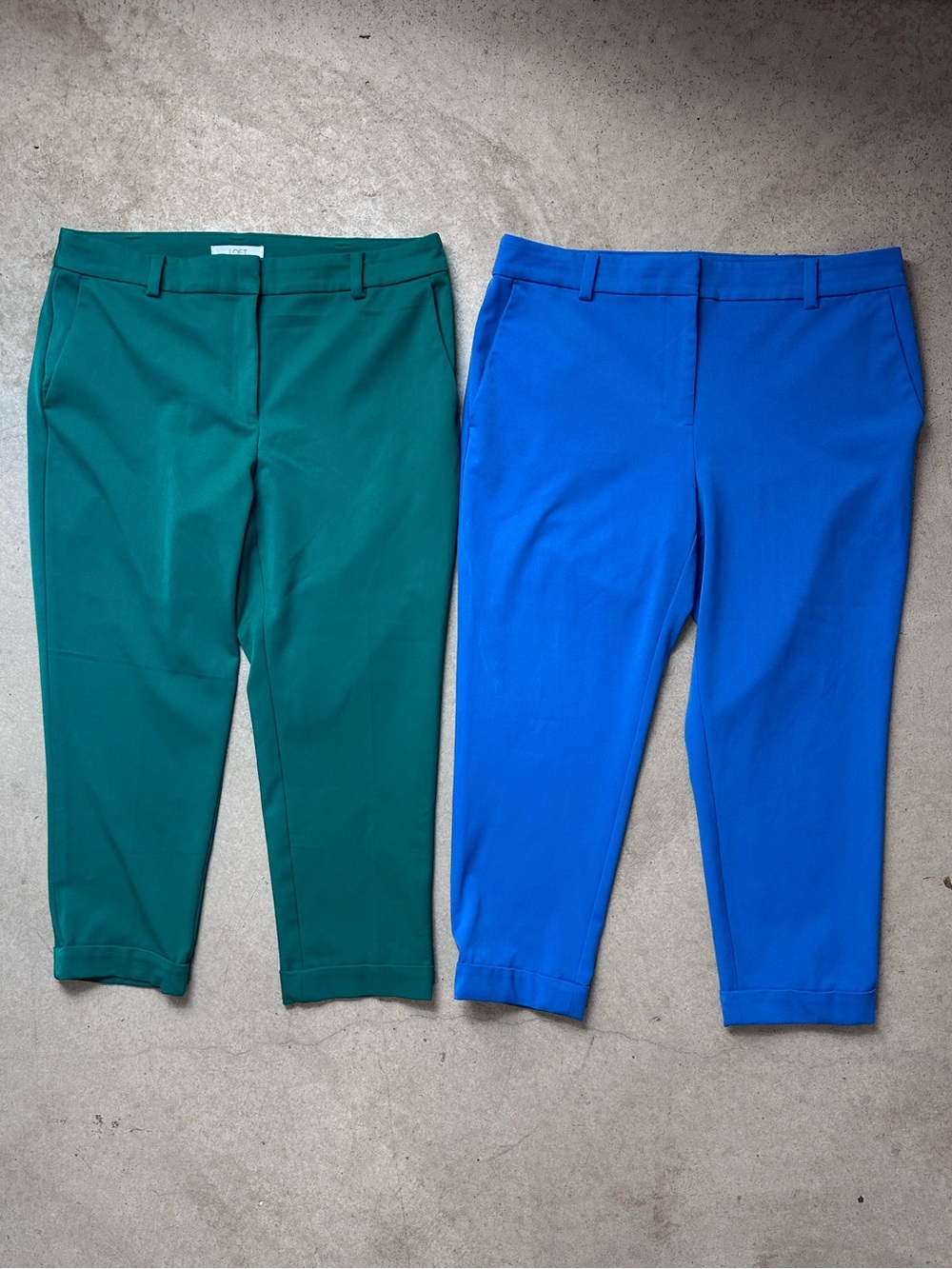 LOFT The Devin Slim Pants Bundle Women’s 12P Blue Green Career Ankle Stretch - Picture 14 of 14